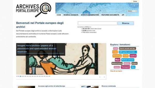Il portale europeo degli archivi