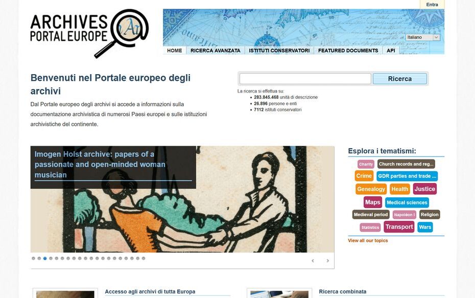 Il portale europeo degli archivi
