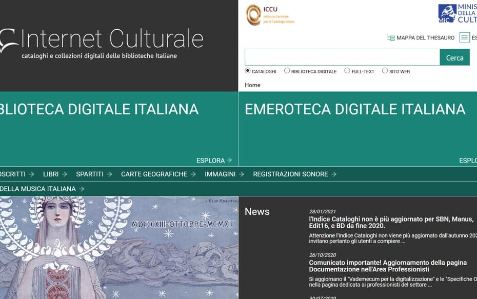 Cataloghi e collezioni digitali delle biblioteche italiane