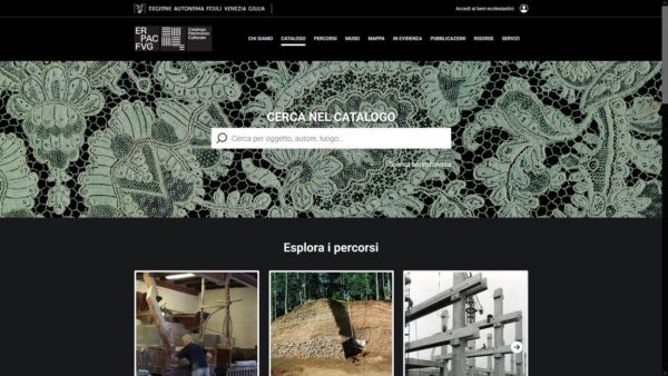 home page catalogo beni culturali regione Friuli Venezia Giulia