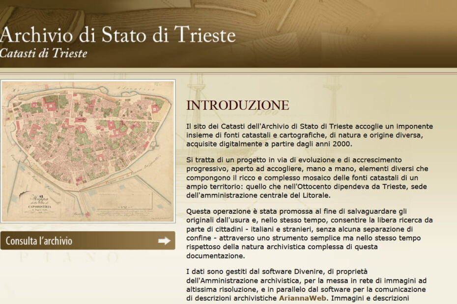 Fonti catastali e cartografiche ottocentesche sul territorio di Trieste