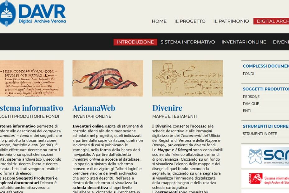 L'archivio digitale del patrimonio documentario dell'Archivio di Stato di Verona