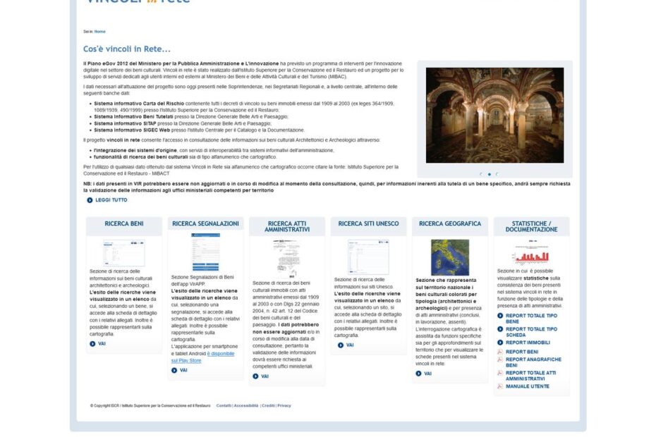 homepage vincoli in rete
