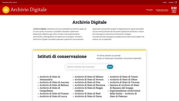 homepage Archivio Digitale