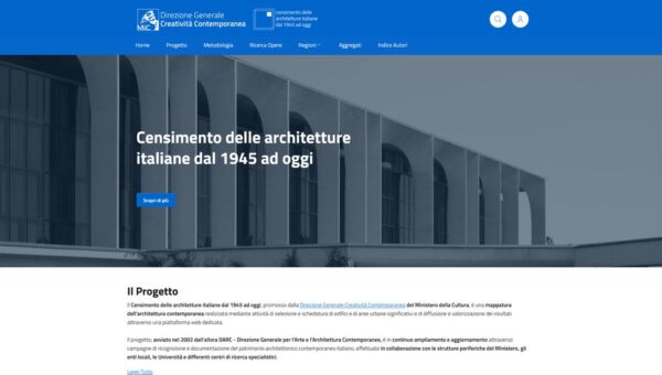 Homepage Censimento architetture italiane 1945 a oggi